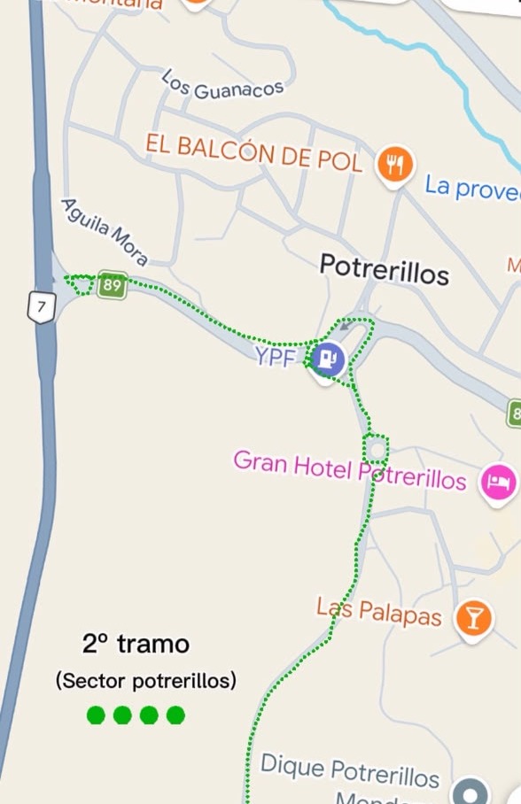 2° tramo del recorrido (sector Potrerillos)